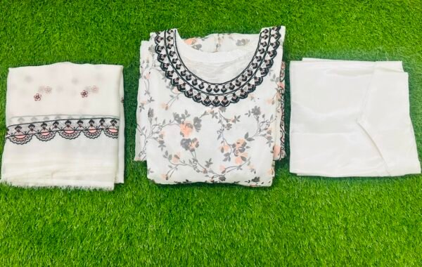 Premium 3 Piece Pure Chiffon Frock